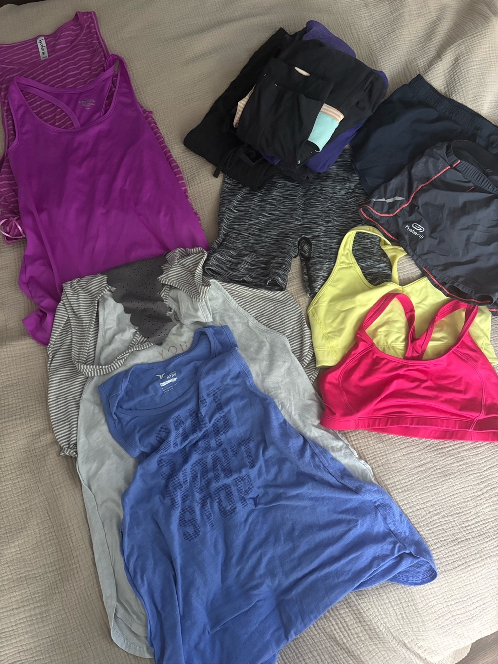 Big bundle of workout clothes